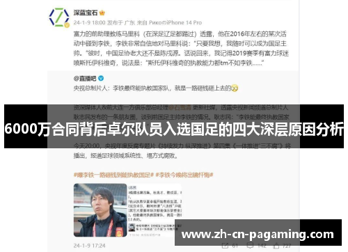 6000万合同背后卓尔队员入选国足的四大深层原因分析